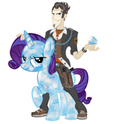 Size: 1000x1000 | Tagged: safe, artist:pixelkitties, rarity, crystal pony, pony, unicorn, borderlands, borderlands 2, butt stallion, crystal rarity, female, handsome jack, hilarious in hindsight, mare, simple background, transparent background