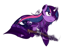 Size: 1300x850 | Tagged: safe, artist:ppdraw, twilight sparkle, g4, boomstick, clothes