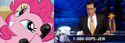 Size: 866x300 | Tagged: safe, pinkie pie, g4, 1-888-oops-jew, atone phone, exploitable meme, meme, phone meme, stephen colbert