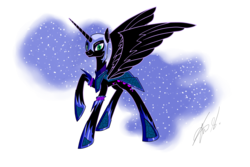 Size: 3000x2000 | Tagged: safe, artist:br0ny219, nightmare moon, g4, high res, smiling