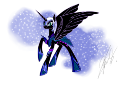 Size: 3000x2000 | Tagged: safe, artist:br0ny219, nightmare moon, g4, high res, smiling