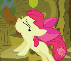 Size: 554x478 | Tagged: safe, screencap, apple bloom, g4, animated, bowl, chugging, drinking, female, puffy cheeks
