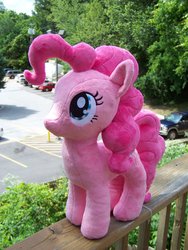 Size: 1024x1365 | Tagged: safe, artist:eebharas, pinkie pie, earth pony, pony, g4, irl, outdoors, photo, plushie, solo