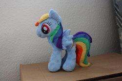 Size: 1600x1066 | Tagged: safe, artist:siora86, rainbow dash, pony, g4, irl, photo, plushie, solo