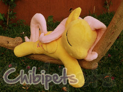 Size: 900x675 | Tagged: safe, artist:chibi-pets, fluttershy, pegasus, pony, g4, folded wings, irl, outdoors, photo, plushie, sleeping, solo, wings