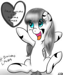Size: 1010x1195 | Tagged: safe, artist:freefraq, oc, oc only, oc:laura the zony, pony, present, simple background, solo, tumblr, white background