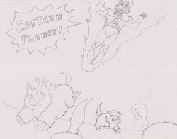 Size: 3219x2528 | Tagged: safe, artist:santanon, fluffy pony, captain planet and the planeteers, crying, fluffy pony original art, high res