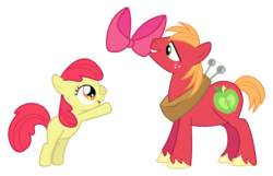 Size: 4667x3000 | Tagged: safe, artist:jackofmosttrades, apple bloom, big macintosh, earth pony, pony, g4, bow, male, simple background, stallion, transparent background, vector