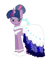 Size: 600x800 | Tagged: safe, artist:anaxboo, twilight sparkle, pony, unicorn, g4, alternate hairstyle, clothes, dress, female, simple background, solo, transparent background, unicorn twilight, wedding dress