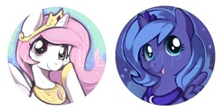 Size: 600x301 | Tagged: safe, artist:ende26, princess celestia, princess luna, g4