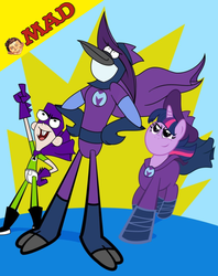 Size: 747x941 | Tagged: safe, artist:abigail m., edit, mare do well, twilight sparkle, g4, angry, crossover, fanboy and chum chum, mordecai