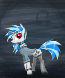 Size: 920x1100 | Tagged: safe, artist:axisalice, dj pon-3, vinyl scratch, pony, unicorn, g4, choker, clothes, female, garter belt, mare, solo, stockings