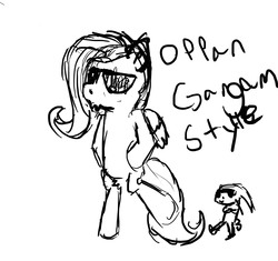 Size: 2550x2400 | Tagged: safe, artist:renegadetax, angel bunny, fluttershy, g4, gangnam style, high res