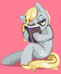 Size: 500x600 | Tagged: dead source, safe, artist:littlespinet, derpy hooves, pegasus, pony, g4, book, female, mare, physics, reading, solo, studying