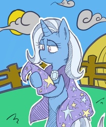 Size: 500x600 | Tagged: safe, artist:asksqueakyclean, artist:asktheninjabrony, trixie, g4, sad