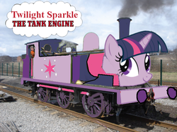 Size: 729x544 | Tagged: safe, artist:kuren247, twilight sparkle, object pony, original species, train pony, g4, crossover, inanimate tf, locomotive, thomas the tank engine, train, trainified, transformation
