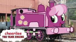 Size: 917x509 | Tagged: safe, artist:kuren247, cheerilee, object pony, original species, train pony, g4, crossover, inanimate tf, locomotive, ponified, thomas the tank engine, train, trainified, transformation