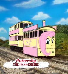 Size: 639x700 | Tagged: safe, artist:kuren247, fluttershy, g4, crossover, fluttertrain, locomotive, thomas the tank engine, train