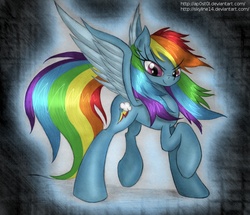 Size: 895x768 | Tagged: safe, artist:ap0st0l, rainbow dash, g4, long mane, smiling