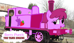 Size: 900x524 | Tagged: safe, berry punch, berryshine, g4, crossover, locomotive, thomas the tank engine, train