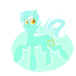 Size: 2000x2000 | Tagged: safe, artist:buljong, lyra heartstrings, pony, unicorn, g4, female, high res, mare, simple background, smiling, solo, white background