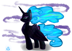 Size: 700x500 | Tagged: safe, artist:nyanamo, nightmare moon, pony, g4