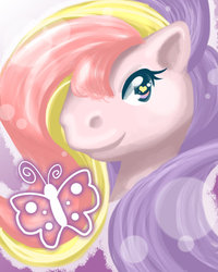 Size: 800x1000 | Tagged: safe, artist:nine-tailed-fox, fluttershy (g3), g3, heart, heart eyes, wingding eyes