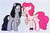 Size: 900x585 | Tagged: dead source, safe, artist:technaro, pinkie pie, earth pony, pony, g4, duo, metal, ozzy osbourne, pen, ponified