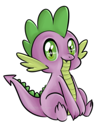 Size: 774x980 | Tagged: dead source, safe, artist:lucyhikarikitsune, spike, dragon, g4, male, raised tail, simple background, sitting, smiling, solo, tail, transparent background