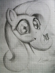 Size: 675x900 | Tagged: safe, artist:huussii, fluttershy, butterfly, g4, traditional art