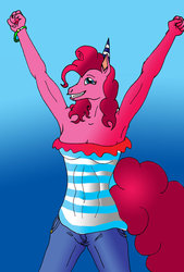Size: 736x1086 | Tagged: safe, artist:kendallcollins, pinkie pie, earth pony, anthro, g4