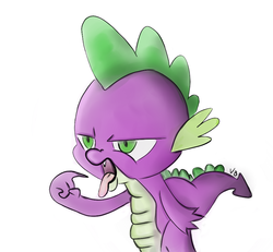 Size: 900x831 | Tagged: safe, artist:vovab, spike, dragon, g4, male, simple background, solo, tongue out, white background