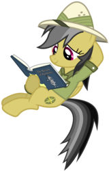 Size: 3000x4698 | Tagged: safe, artist:jackofmosttrades, daring do, pegasus, pony, g4, alternate universe, book, female, high res, mare, reading, simple background, transparent background, vector