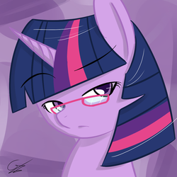 Size: 900x900 | Tagged: safe, artist:bloodwolvenl, twilight sparkle, g4, glasses