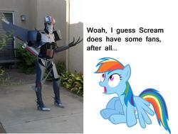 Size: 1921x1451 | Tagged: safe, artist:v-kun09, rainbow dash, human, g4, cosplay, irl, irl human, photo, starscream, transformers