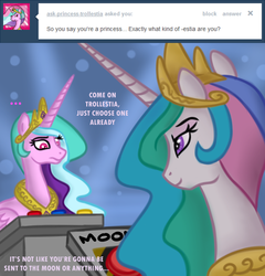 Size: 700x730 | Tagged: safe, artist:askyourprincess, princess celestia, g4, trollestia