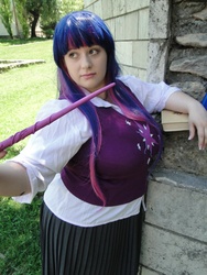 Size: 768x1024 | Tagged: safe, artist:alienpinupgirl, twilight sparkle, human, g4, bbw, chubby, cosplay, fat, irl, irl human, photo, photography, solo, wand