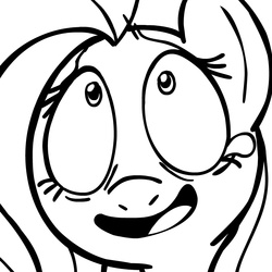 Size: 945x945 | Tagged: safe, artist:megasweet, fluttershy, pegasus, pony, g4, black and white, bust, crying, female, grayscale, mare, monochrome, open mouth, portrait, reaction image, solo