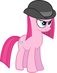 Size: 6227x8072 | Tagged: dead source, safe, artist:lockiesajt, pinkie pie, earth pony, pony, g4, a clockwork orange, absurd resolution, female, hat, mare, parody, pinkamena diane pie, simple background, solo, transparent background