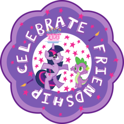 Size: 3730x3730 | Tagged: safe, spike, twilight sparkle, dragon, pony, unicorn, g4, official, bipedal, cake, candle, female, food, high res, male, mare, raised arms, stars, stock vector, unicorn twilight