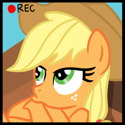 Size: 700x700 | Tagged: dead source, safe, artist:askyourprincess, applejack, g4, camera, camera shot, duckface