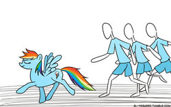 Size: 500x314 | Tagged: safe, artist:el-yeguero, rainbow dash, g4, brony, charity run, fanboy, racing, running