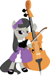 Size: 1990x3000 | Tagged: safe, artist:candy-muffin, octavia melody, earth pony, pony, g4, bipedal, cello, clothes, female, lolita fashion, mare, musical instrument, simple background, solo, transparent background, vector