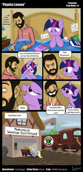 Size: 1100x2281 | Tagged: safe, artist:gsphere, derpy hooves, twilight sparkle, human, pegasus, pony, unicorn, g4, art challenge, bed, comic, crack shipping, iran, mahmoud ahmadinejad, string theory, this will not end well, train, uranium, wat