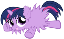 Size: 900x545 | Tagged: safe, artist:bronyboy, twilight sparkle, fluffy pony, pony, unicorn, g4, cute, female, filly, fluffy pony foal, simple background, solo, tongue out, transparent background, twifluff, unicorn twilight
