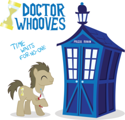 Size: 3894x3739 | Tagged: safe, artist:trotsworth, doctor whooves, time turner, earth pony, pony, g4, crossover, doctor who, high res, male, simple background, solo, sonic screwdriver, stallion, tardis, the doctor, transparent background