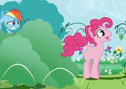 Size: 1240x874 | Tagged: safe, artist:trotsworth, pinkie pie, rainbow dash, fanfic:on a cross and arrow, g4, bubble berry, female, half r63 shipping, male, rule 63, ship:bubbledash, ship:pinkiedash, shipping, straight, wingboner