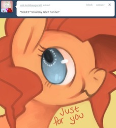 Size: 638x700 | Tagged: dead source, safe, artist:dhui, pinkie pie, ask tired pie, g4, scrunchy face