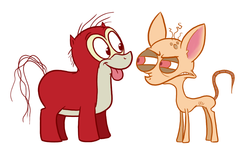 Size: 1015x606 | Tagged: safe, artist:hotdiggedydemon, pony, male, ponified, ren and stimpy, rule 85, tongue out