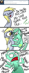 Size: 750x1848 | Tagged: safe, derpy hooves, lyra heartstrings, pegasus, pony, g4, ask-derpyweas, comic, derpyweas, female, hand, manos, mare, spanish, tumblr